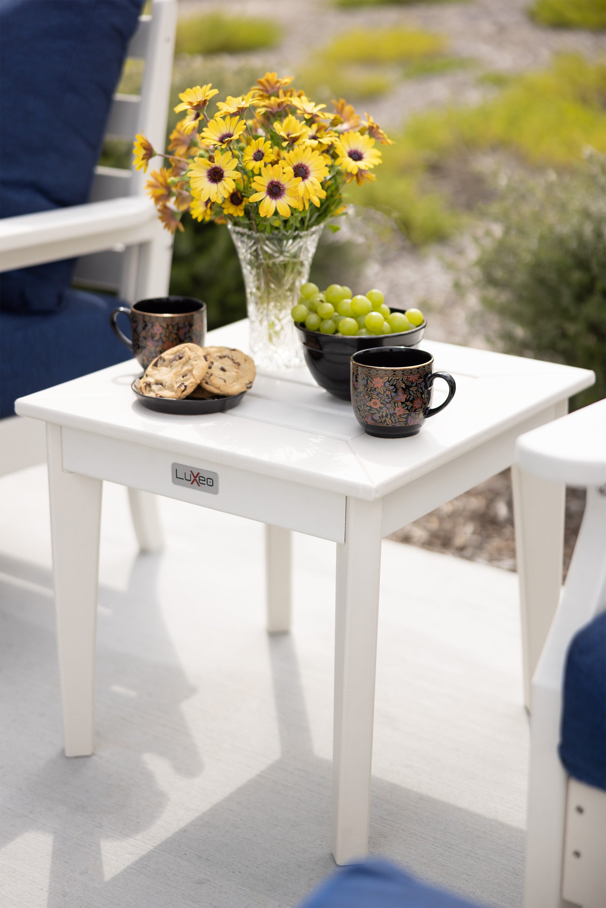 LuXeo Aspen 5PC Deep Seating Chair with Ottoman and End Table