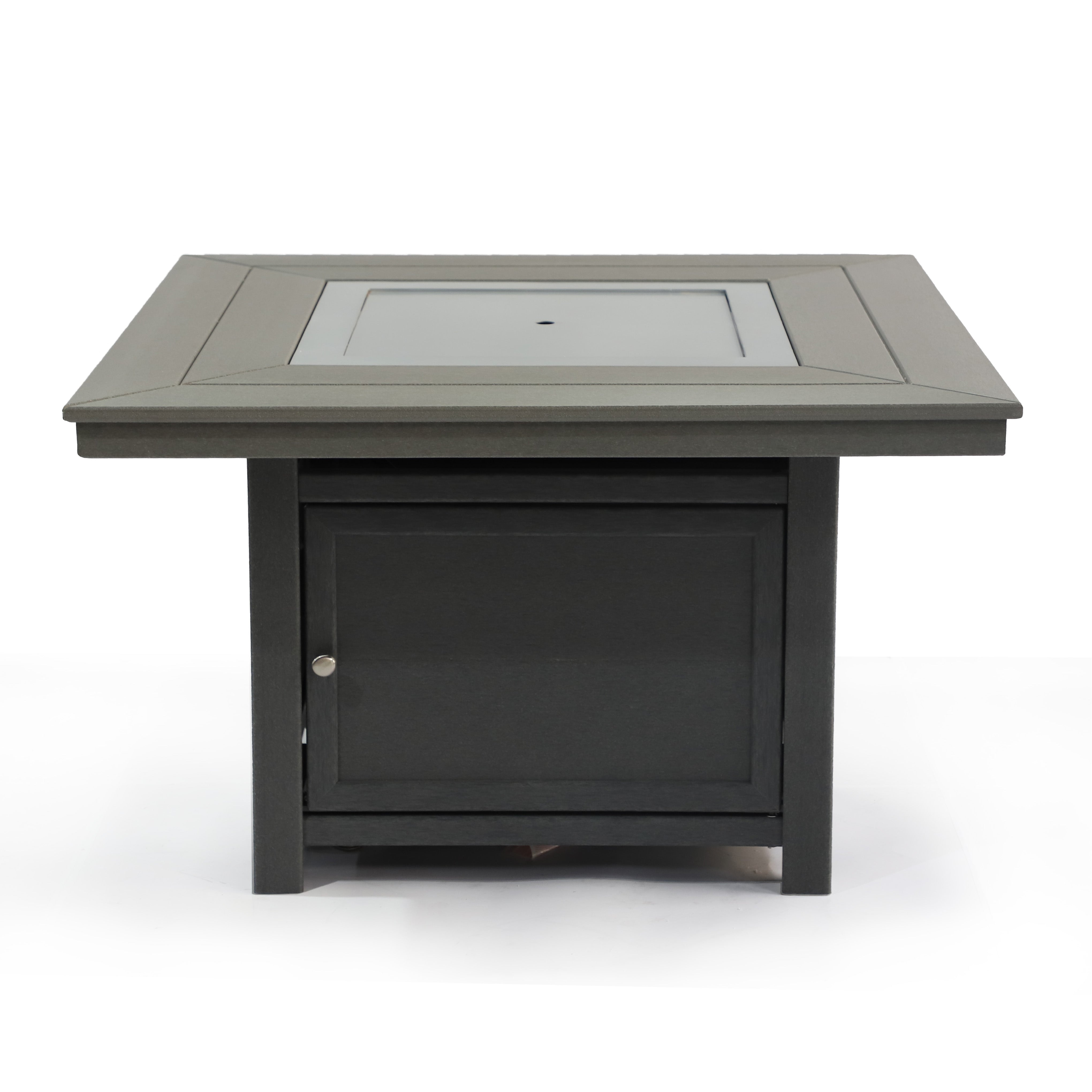 Park City 25" (H) x42" (W) Square Poly FirePit Table with Glass Flame-Wind Guard SET