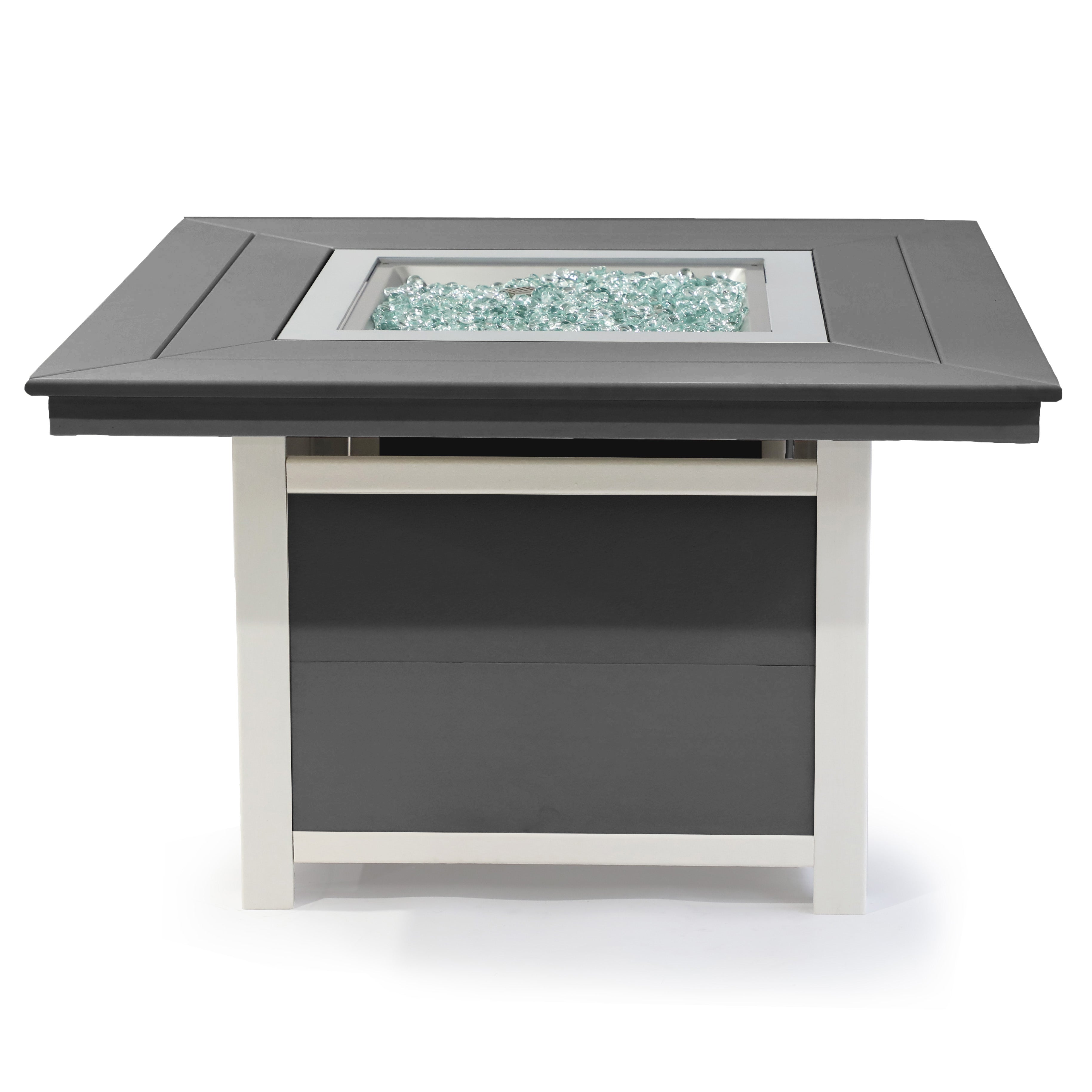 Park City 42" Two-Tone Fire Pit Table, Square Top with Four Balboa Chairs