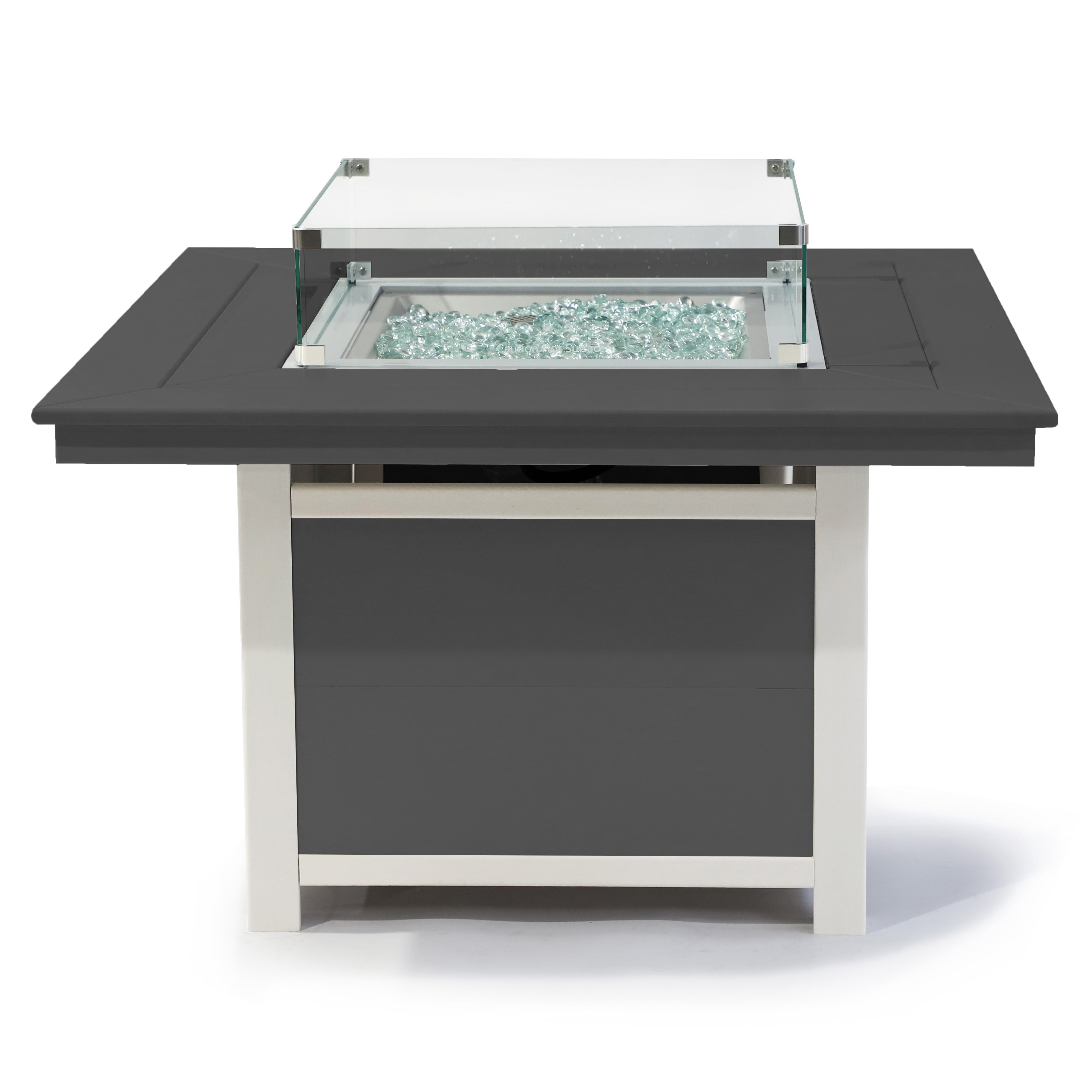 Park City 42" Two-Tone Fire Pit Table, Square Top with Four Balboa Chairs