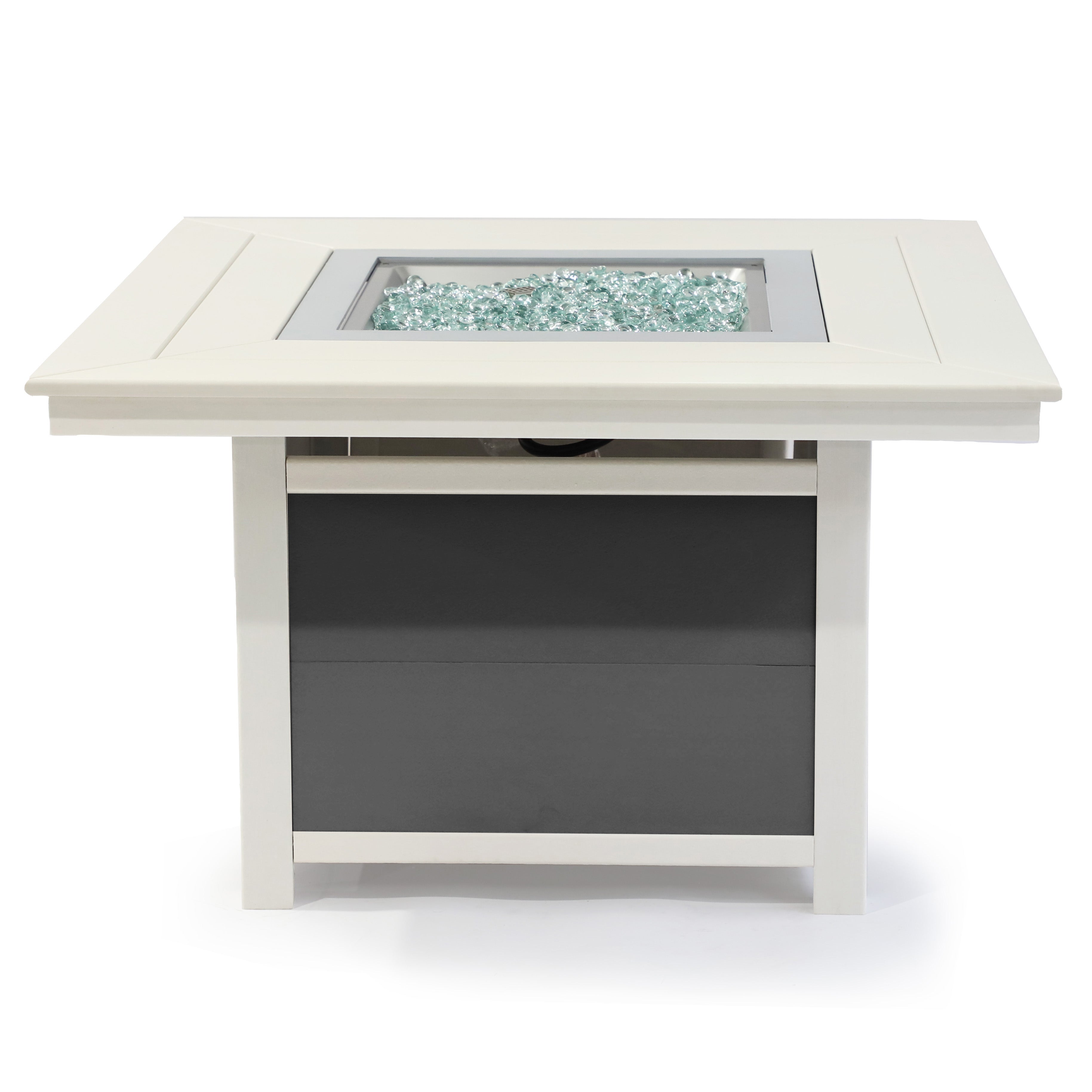 Park City 42" Two-Tone Fire Pit Table, Square Top with Four Balboa Chairs