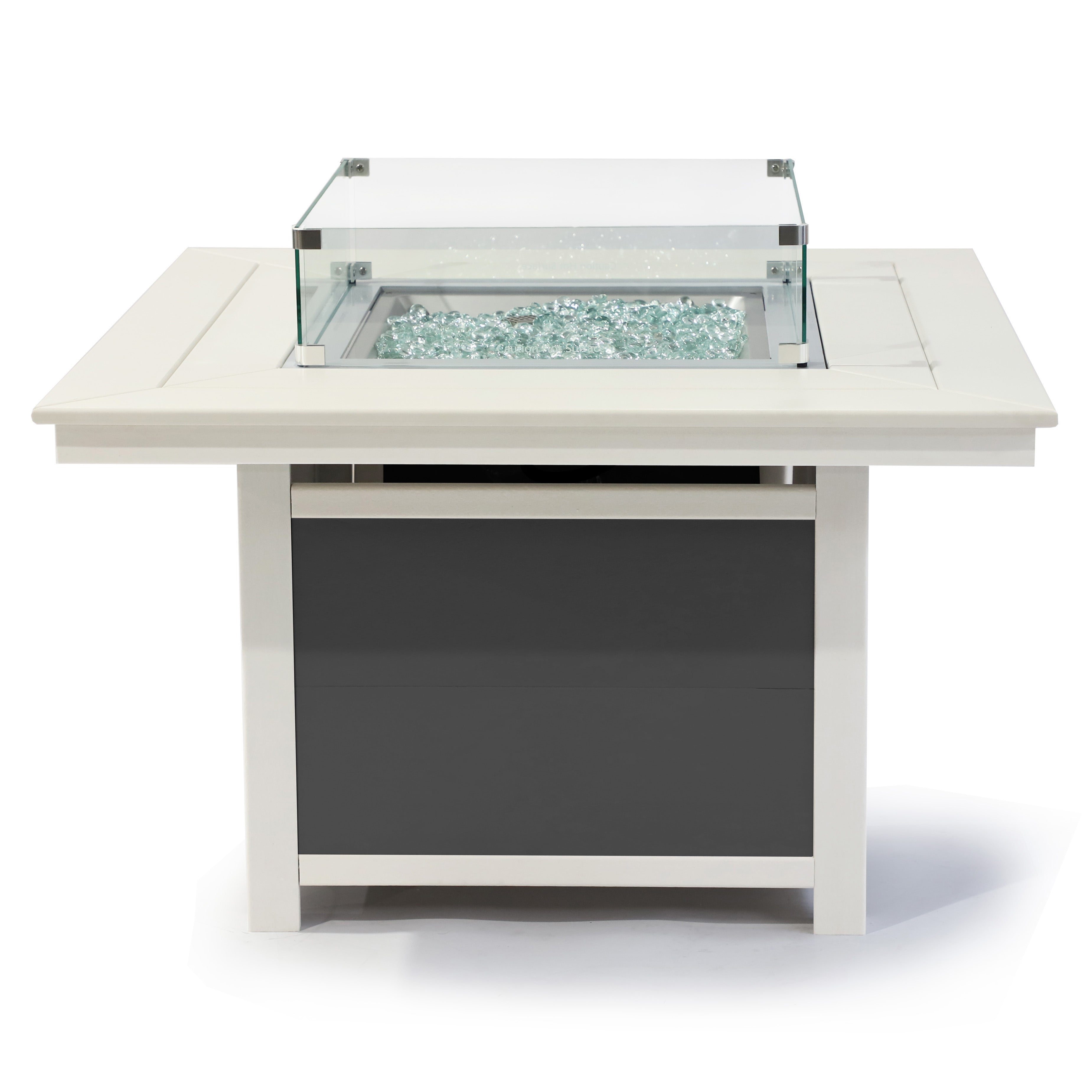 Park City 42" Two-Tone Fire Pit Table, Square Top with Four Balboa Chairs