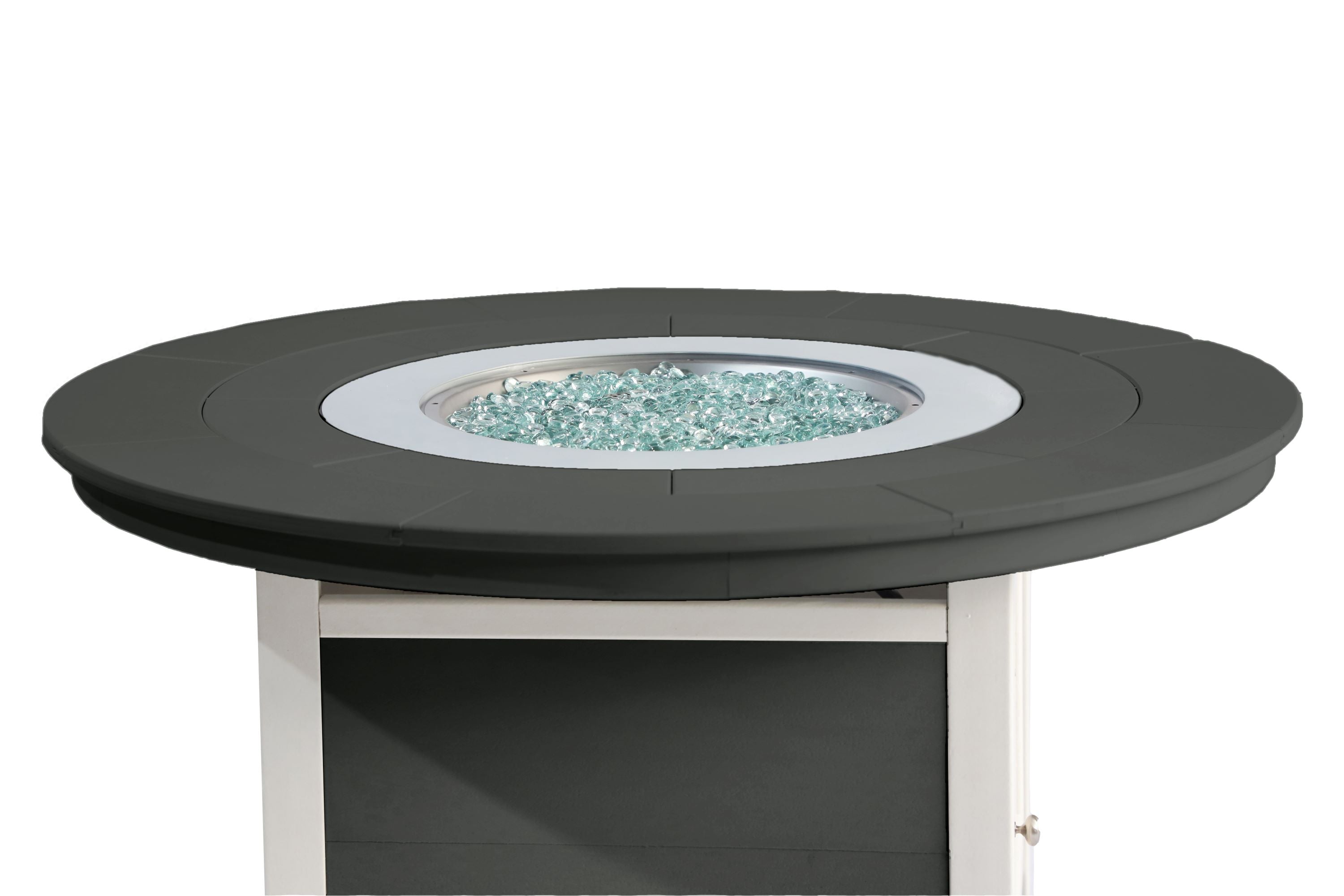LuXeo Vail 48" Two-Tone Fire Pit Table, Round Top with Four Hampton Chairs