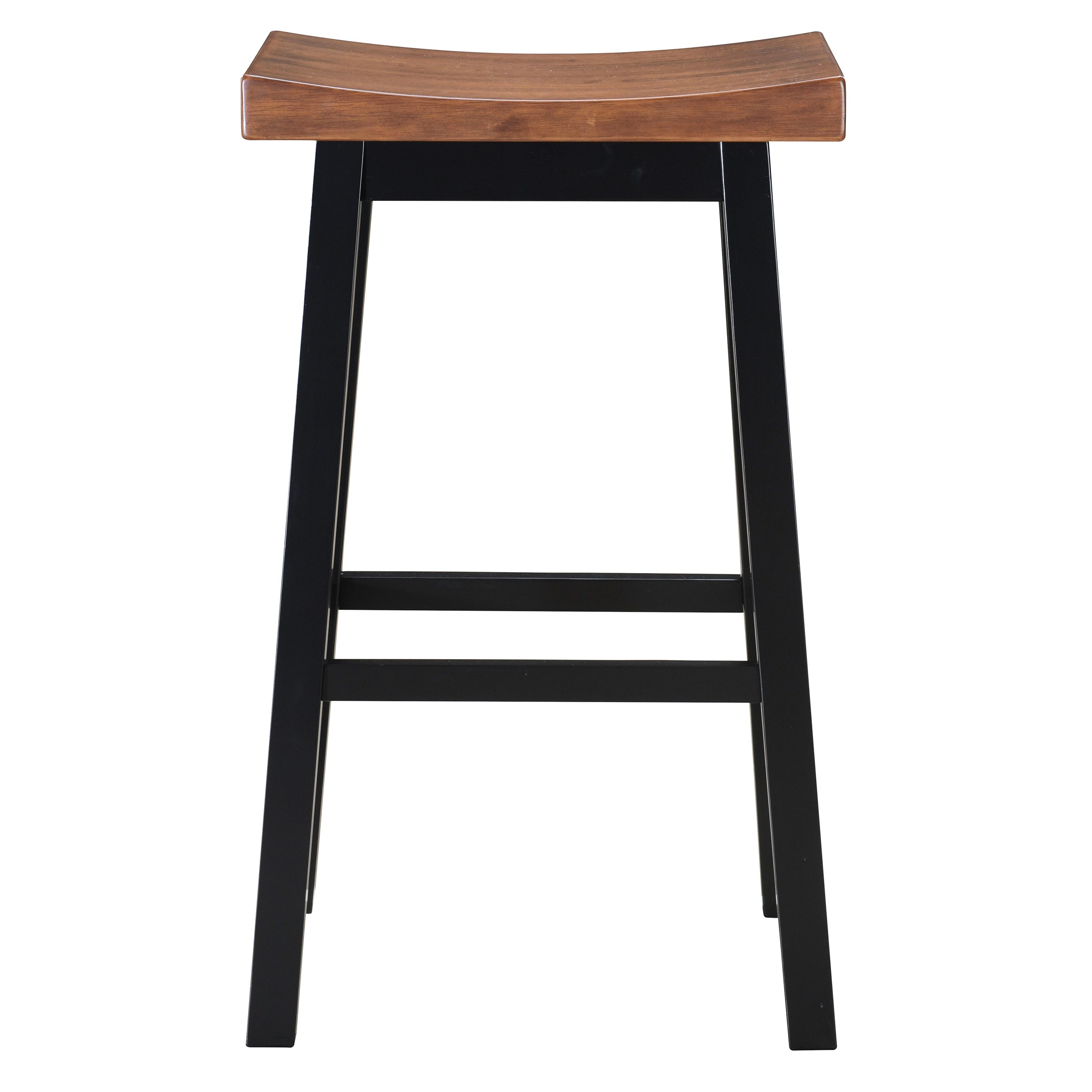 LuXeo Lakewood Solid Wood Saddle Barstool (Set of 2)