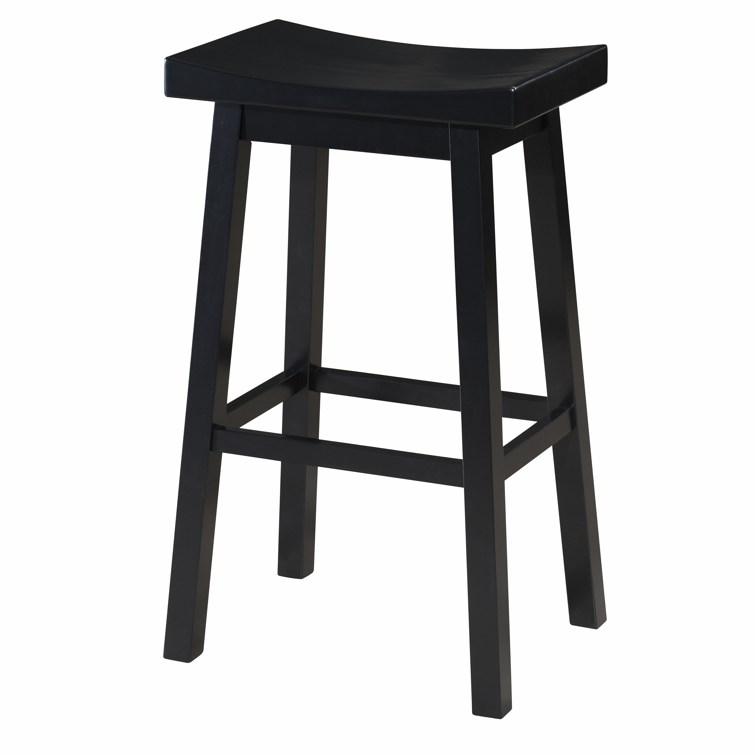 LuXeo Lakewood Solid Wood Saddle Barstool (Set of 2)
