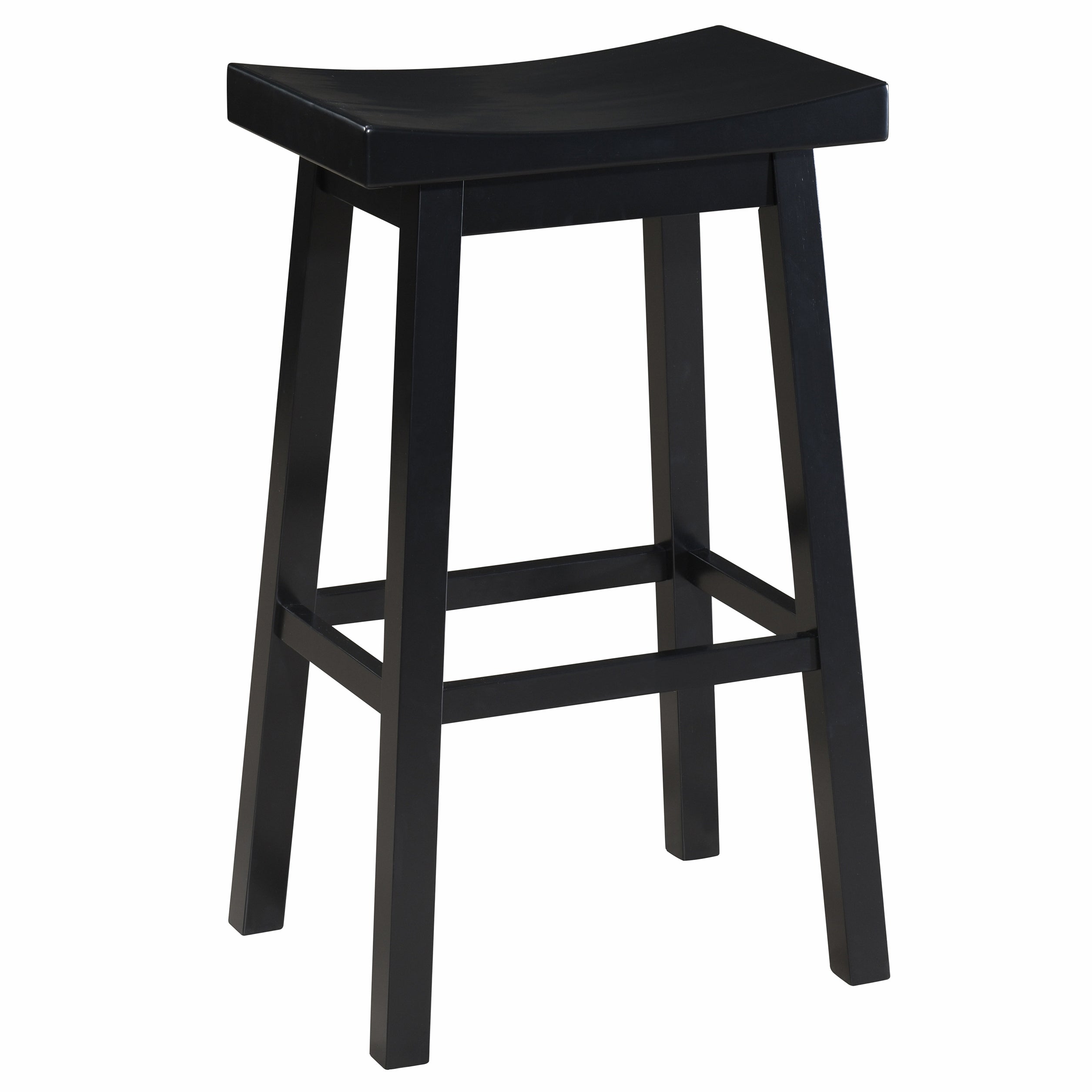 LuXeo Lakewood Solid Wood Saddle Barstool (Set of 2)