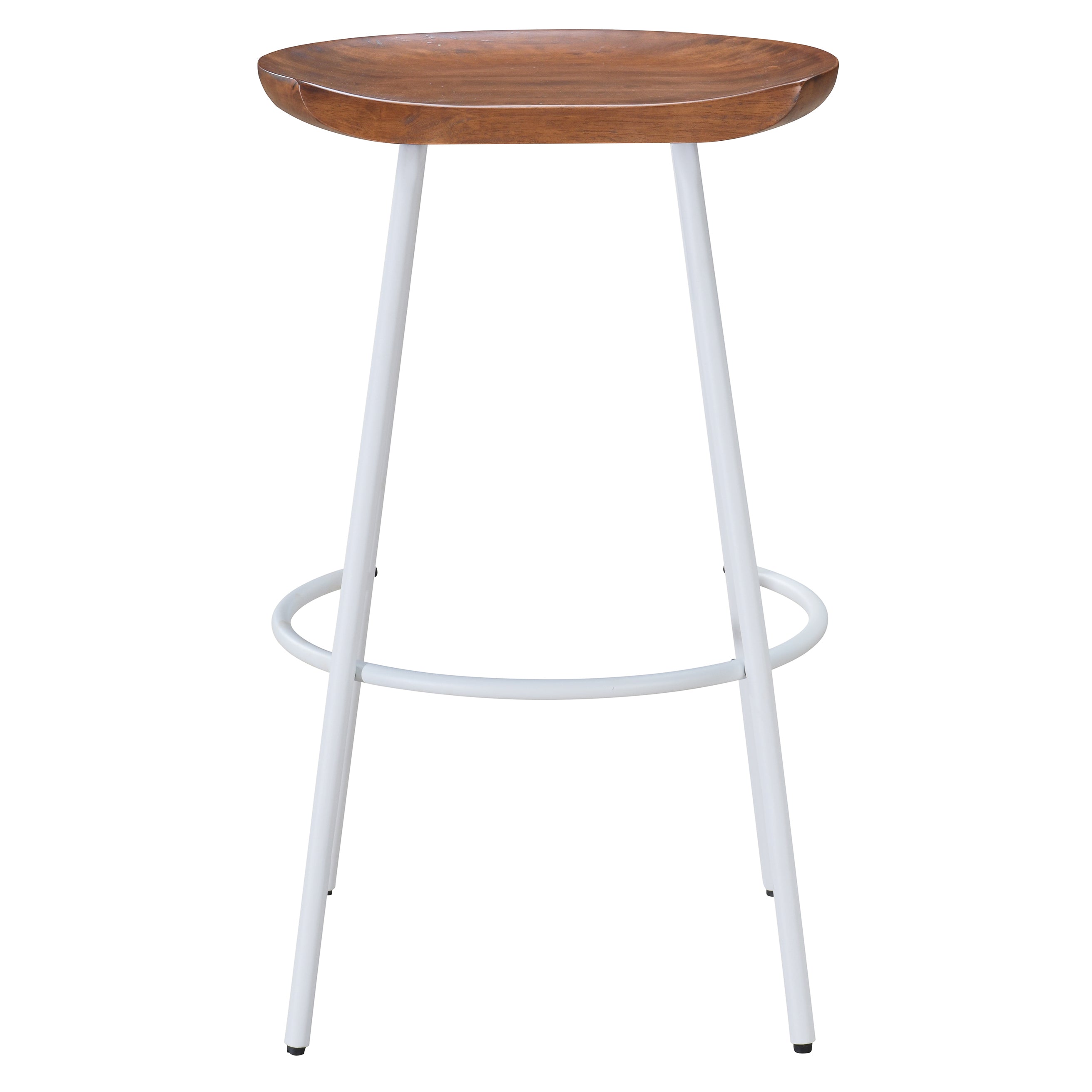 LuXeo Milano Barstool with Walnut Solid Wood Seat Finish (Set of 2)