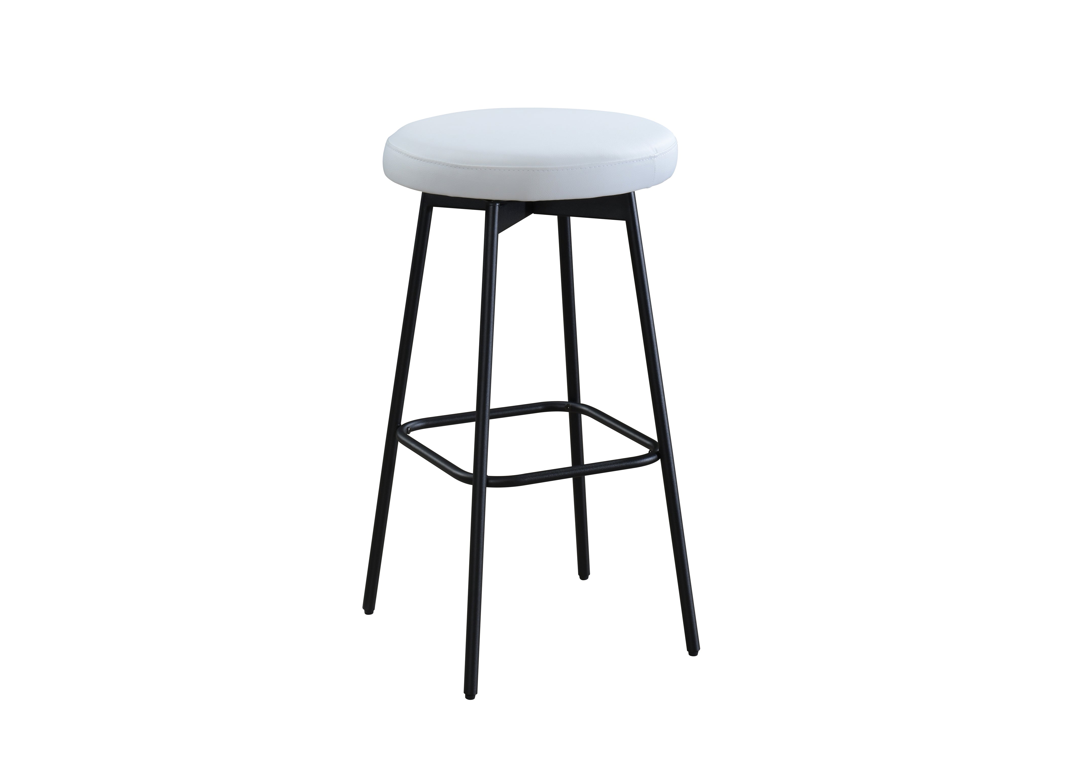 LuXeo Doheny Swivel Barstool - Black Steel Legs With Upholstered Seat (Set of 2)