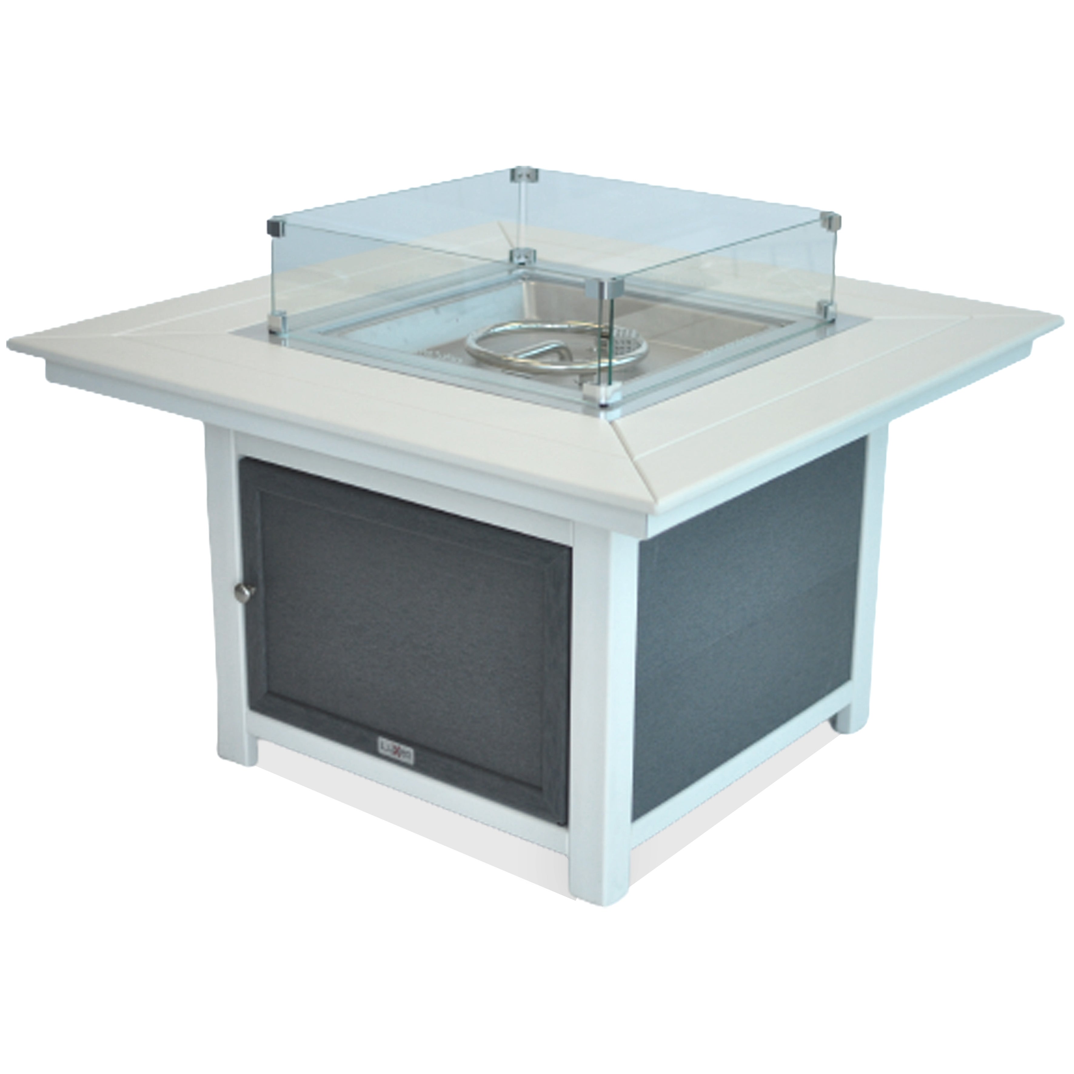 Park City 25"(H) x 42"(W) Square Two-Tone Poly Fire Pit Table
