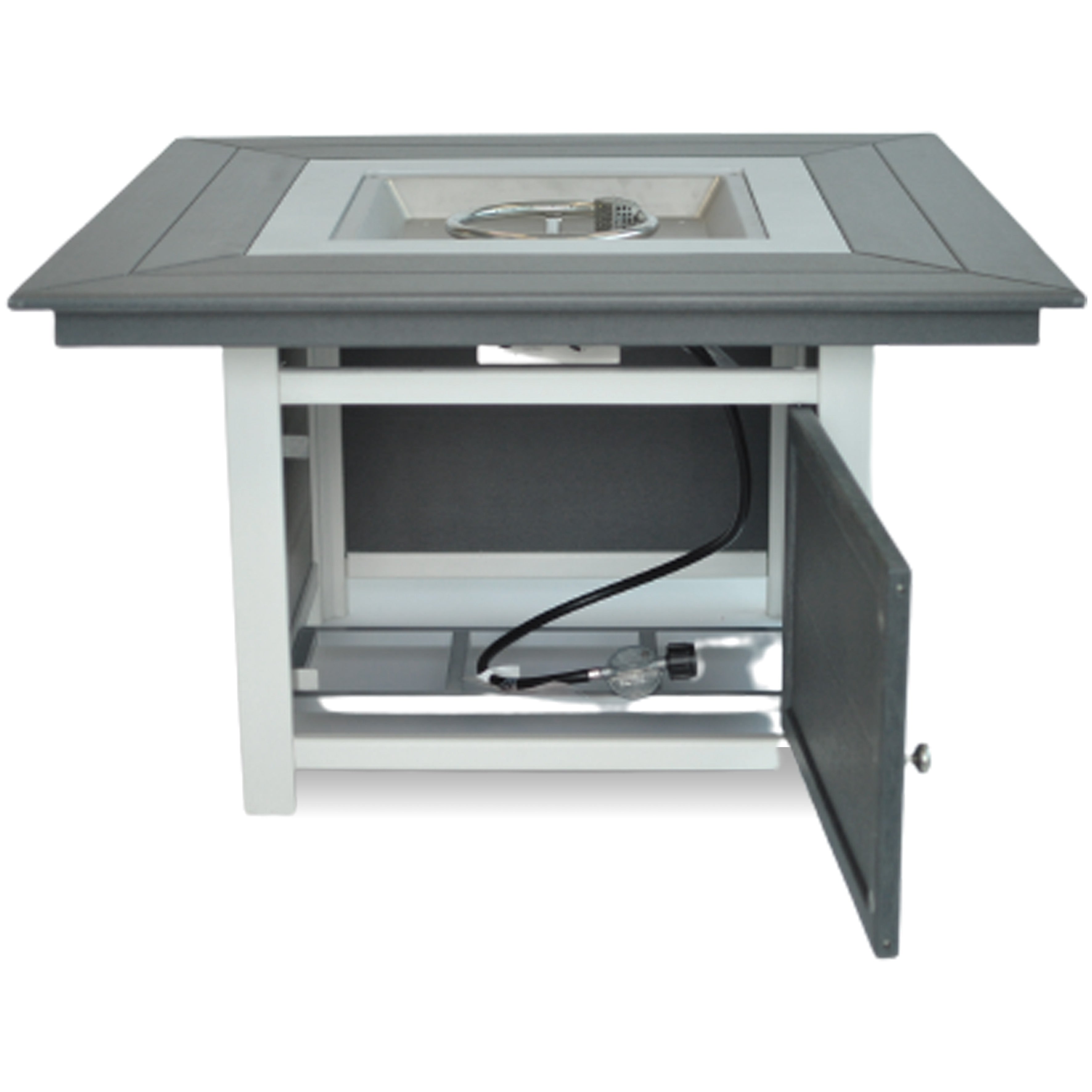 Park City 25"(H) x 42"(W) Square Two-Tone Poly Fire Pit Table