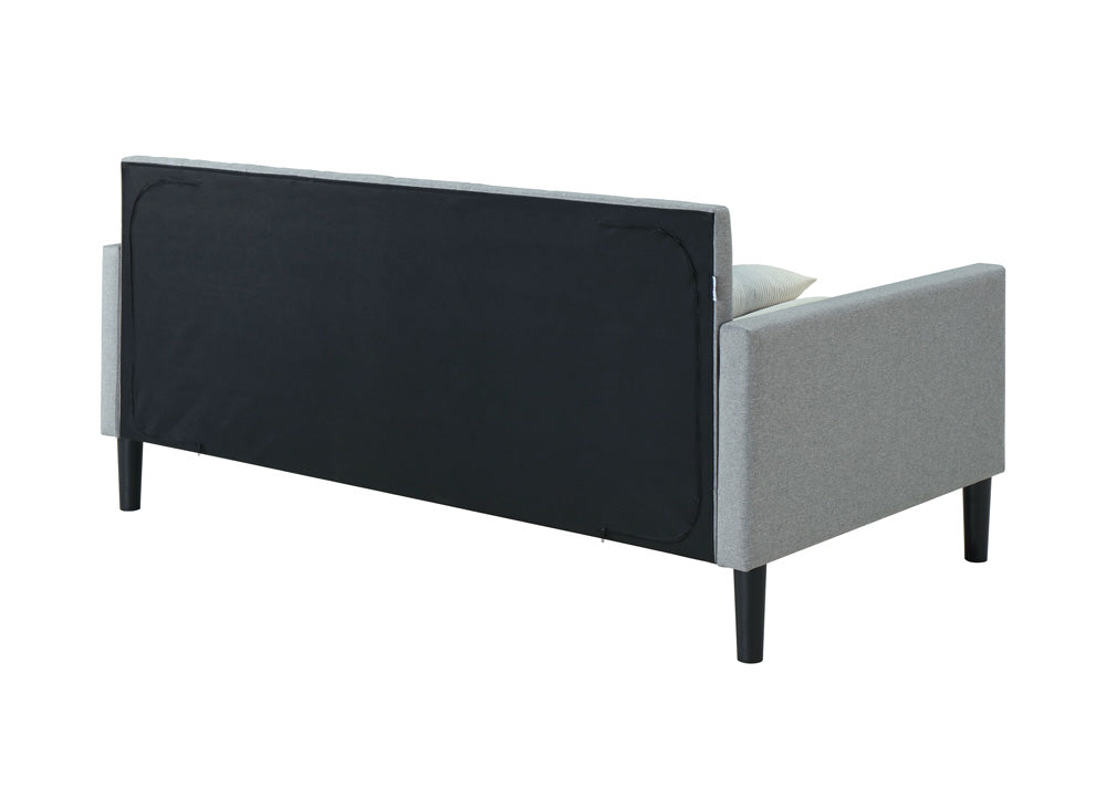 Bristol Twin Size Upholstered Day Bed in Gray Fabric